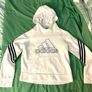 Adidas hoody white and dark blue
